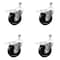 Service Caster 4 Inch SS Phenolic Wheel Swivel 1/2 Inch Threaded Stem Caster Set Total Lock Brake SCC-SSTSTTL20S414-PHS-121315-4 - alternate 1